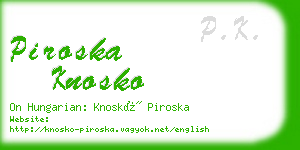 piroska knosko business card